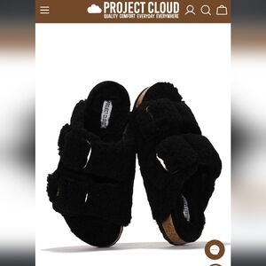NWT Project Cloud Santorini Fur Sandals